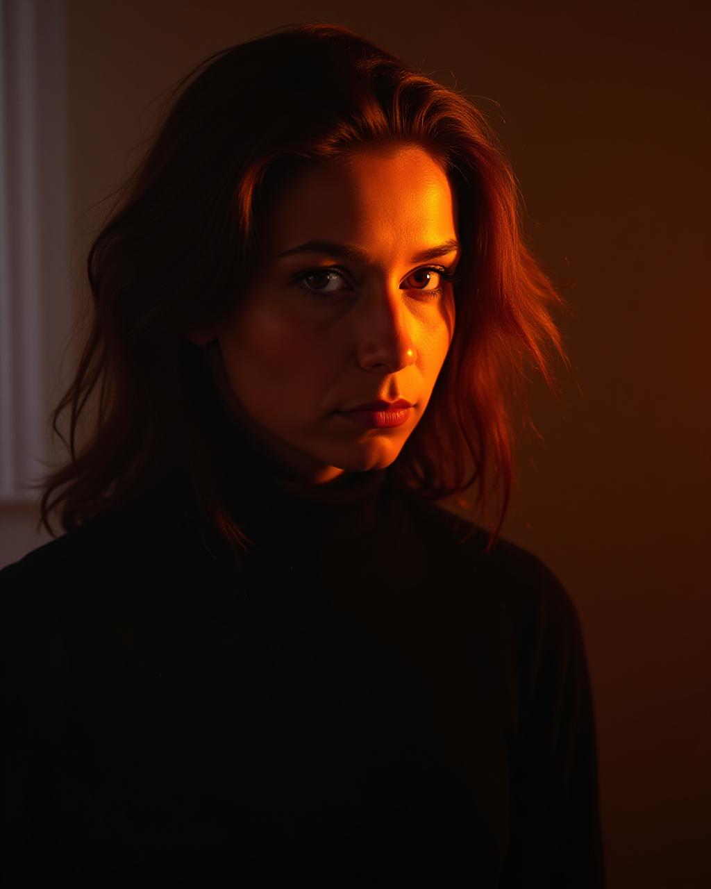 Atmospheric portrait with golden lighting