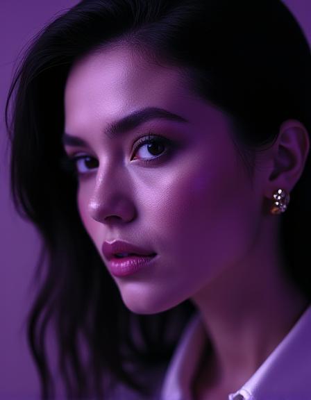 Studio portrait with high-contrast lighting