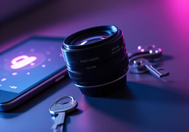 Security metaphor with camera gear